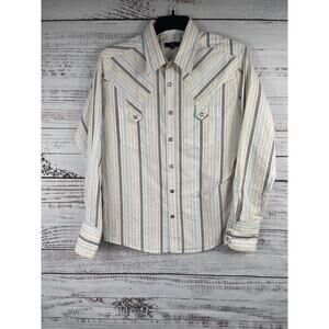 BC Collection Shirt Mens Large Western Pearl Snap Stripe Cowboy Long Sleeve Rode